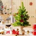 thumbnail image 3 of Costway 20" Table PE Décoration de Noël Arbre W / Pommes de Pin & Baies Rouges, 3 of 10