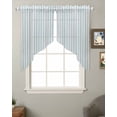 thumbnail image 2 of Blue Striped Swag Valances for Windows, Blue White Stripes Farmhouse Rod Pocket Sheer Valances for Large Windows, Swag Toppers Light Filtering for Kitchen Living Room 2 Panels 36''x45'', 2 of 6
