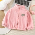 thumbnail image 4 of Mrzhqd Kids Girls Boys Polar Jacket Fall Wither Full Zip Warm Coat Outwear Pink 6-7 Years, 4 of 4