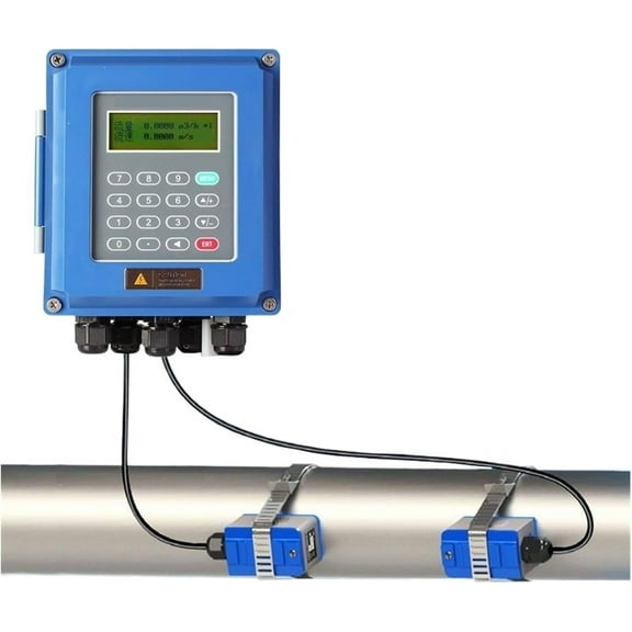 Ultrasonic Flow Meter Liquid Water Flow Control Meter TUF-2000B Flowmeter Counter LCD Display With TM-1/TL-1/ TS-2 Clamp-on Transducers DN15-6000mm