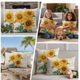 thumbnail image 5 of 2 Pack Outdoor Waterproof Throw Pillow Covers,Farm Rural Sunflower Bee Decorative Square Pillow Case Patio Pillowcases for Chair Couch Sofa 16x16in, 5 of 9