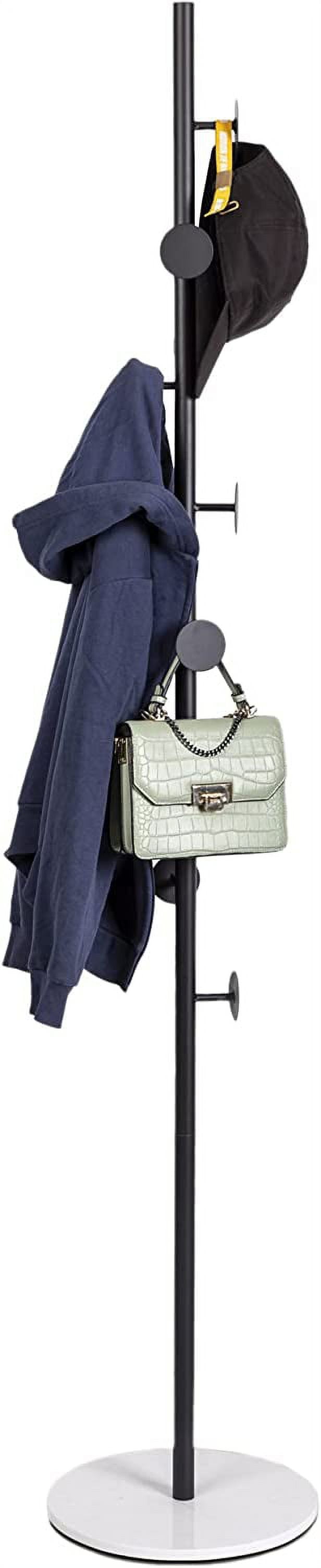 Coat Rack Tree, 66" Modern Metal Hall Coat Tree With 7 Hooks for Coats