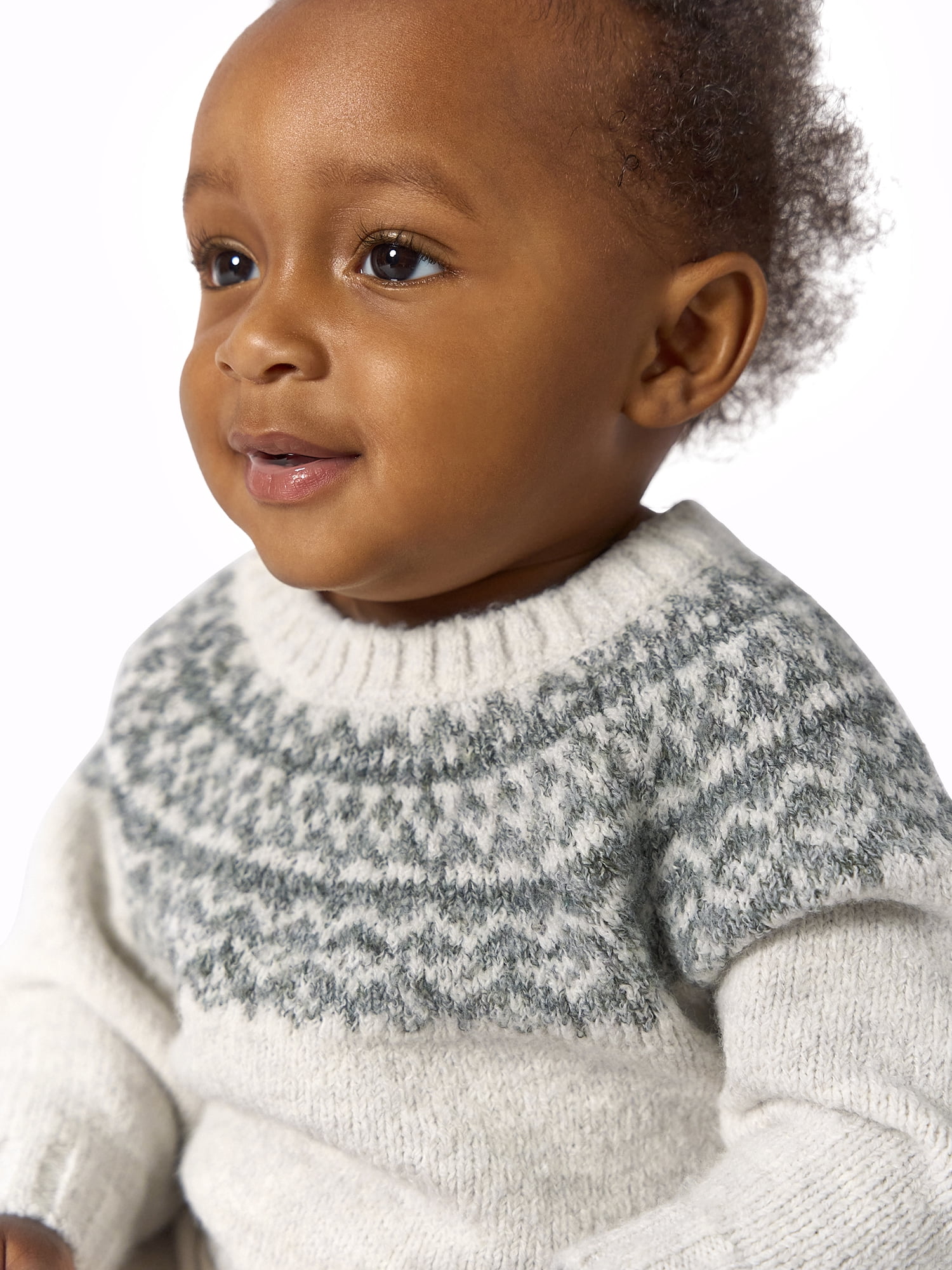 Modern Moments by Gerber Baby Boy Raglan Sleeve Fairsle Sweater, Sizes 0/3 Months - 24 Months