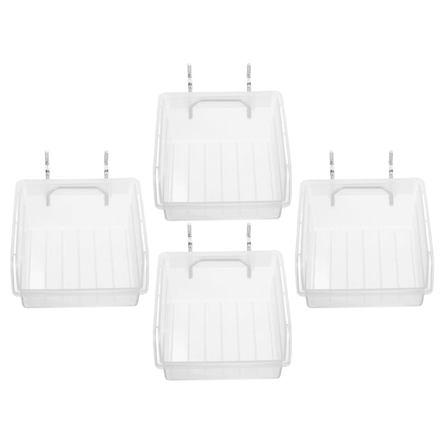 Phenofice 4 Pcs Bacs Transparents pour Panneau Perforé pour Rangement Utilitaire de Garage avec Forte Capacité de Charge