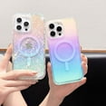 thumbnail image 7 of Compatible With iPhone 11 Transparent Colored Plating Magnetic Case, Luxury Bling Glitter Protective Bumper Hard PC &TPU Shockproof Anti-fall Rugged Phone Cover Case for Women Girl,C, 7 of 7
