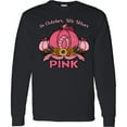 thumbnail image 3 of Inktastic In October We Wear Pink with Ribbon and Pink Pumpkins Long Sleeve T-Shirt, 3 of 5