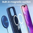 thumbnail image 3 of Dteck Strong Magnetic for iPhone 12 Pro / iPhone 12 Case, Compatible with MagSafe, Durable Colorful Silicone Shockproof Protective Phone Case 6.1",Navy Blue, 3 of 6