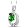 thumbnail image 2 of JewelersClub Silver Necklaces for Women –Silver Necklace for Women .925 Sterling Silver – Chrome Diopside Necklace Centerpiece, White Diamond Accents – Hypoallergenic Pendant, 2 of 4