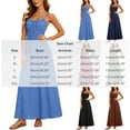 thumbnail image 3 of Hulanddfd Women's Dress Summer Camisole Ruched Front-Tie Button Cinched Waist Solid A-Line Maxi Dress Blue Size L, 3 of 8