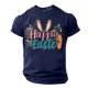thumbnail image 5 of Camisa Casual de Cuello de la Tripulación de la Impresión de Pascua de Manga Corta de Verano Top Ligero de Poliéster para los Hombres, Camiseta de Manga Corta para el Uso Diario de Primavera Verano, 5 of 8
