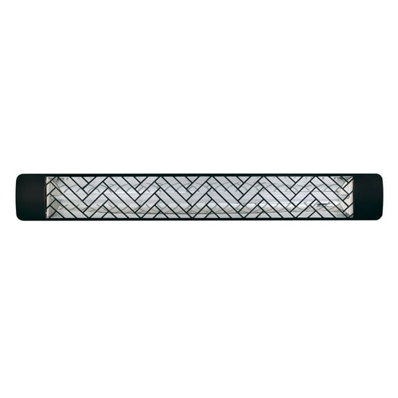 Eurofase Heating - 3000 Watt Single Element 61 Inch Electric Patio Heater-208 Voltage-Black Finish-Chevron Decorative Fascia
