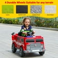 thumbnail image 2 of Neche Ride on Fire Truck, 12V Battery Powered Ride-On Toy Vehicle with Remote Control, Megaphone, Flashing Lights, Siren and Fire Extinguisher - For Boys and Girls Ages 3-8, 2 of 8