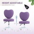 thumbnail image 4 of HOMCOM Heart Love Shaped Design Office Chair with Adjustable Height, Purple, 4 of 8
