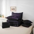 thumbnail image 6 of jejeloiu Kawaii Stars Print 7-Piece Bedding Comforter Set,Galaxy Planet Moon King Bedding Sets,Purple Silver Bed Sheets For Adults,Ultra Soft Home Decor Reversible, 6 of 8