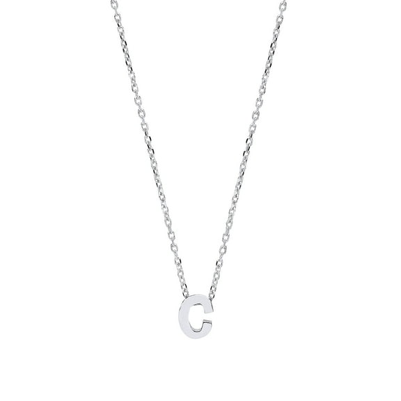 Silver Jewelco London Letter C Initial Pendant Necklace 18 inch