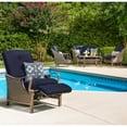 thumbnail image 3 of Hanover Ventura Steel Outdoor Patio Woven Luxury Recliner with Brown Wicker, Navy Blue Cushions and Pillow, VENTURAREC-NVY, 3 of 7