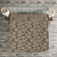 thumbnail image 3 of Ambesonne Beige Quilted Bedspread Set 3 Pcs, Floral Lace Pattern Retro, King Size, Multicolor, 3 of 3