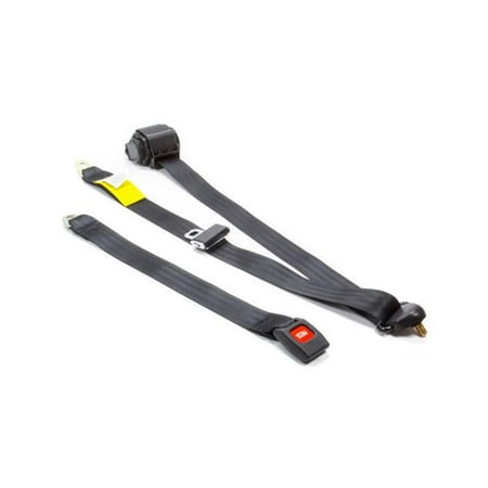 Beams Seatbelts 201-10 Lap & Shoulder Seat Belt Push Button Buckle Retractable Bolt-On - Floor Mount