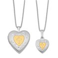 thumbnail image 1 of 925 Sterling Silver Rhodium Plated Gold-Plated Heart Shaped Locket and Pendant Set, 1 of 4
