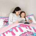 thumbnail image 4 of Erosebridal Pink & Blue Dripping Baseball Helmet Sundae Graphic Twin Comforter Sets 3-Piece, Dessert Graphic Bedding Set for Girls Kids,Pink Reversible,Microfiber Bedroom Decor, 4 of 6