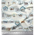 thumbnail image 1 of Soimoi Rayon Fabric Geometric & Monuments Patchwork Print Fabric by The Yard 42 Inch Wide, 1 of 1