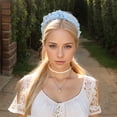 thumbnail image 2 of Unique Bargains 1 Pc Cute Colored Diamond Knotted Headband Headbands for Women Blue, 2 of 5