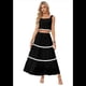 thumbnail image 1 of Conjunto de Playa de Verano de 2 Piezas para Mujer, Informal, Sin Mangas, Camiseta Corta y Falda Larga de Cintura Alta. Negro L, 1 of 9