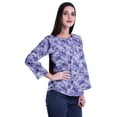 thumbnail image 3 of Moomaya Printed Button Placket Full Sleeve Top Round Neck WoMen's Casual Summer Tunic, 3 of 6