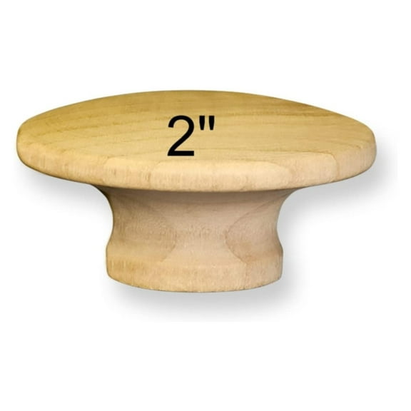 10 Pcs - 2" Round Wood Drawer Knob - Birch Cabinet Knob Pulls - Unfinished Mushroom Knobs for Cabinets or Drawer Knobs with Screws - Fancy Bifold Wardrobe Cupboard Handles