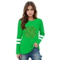 thumbnail image 2 of vdgthytj St. Patrick's Day Shirts for Kids Shamrock Crewneck Long Sleeve Tops Casual Holiday Graphic Tee, 2 of 5