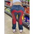 thumbnail image 2 of Pantalones vaqueros góticos para mujer, ropa de calle Retro Y2K, color negro, Cargo, Punk, Vintage, Kpop, estampado, pierna ancha, otoño, 2 of 2