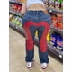 thumbnail image 3 of Pantalones de chándal de terciopelo con bordado de mariposa para hombres y mujeres, pantalones de rayas de gran tamaño, pantalones casuales de moda, alta calidad, 3 of 4
