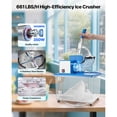 thumbnail image 2 of KFFKFF Commercial Ice Crusher 661LBS/H, 350W Electric Snow Cone Machine with 4 Blades, 2000RPM Stainless Steel Shaved Ice Machine with 11 Gal Crushed-Ice Box, 2 of 9
