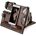 thumbnail image 1 of Marrón claro - Regalo para hombre, idea de regalo original para el Día del Padre, organizador de escritorio multifuncional, ganchos para llaves, relojes, soporte para teléfono, regalo para papá, mamá,, 1 of 5