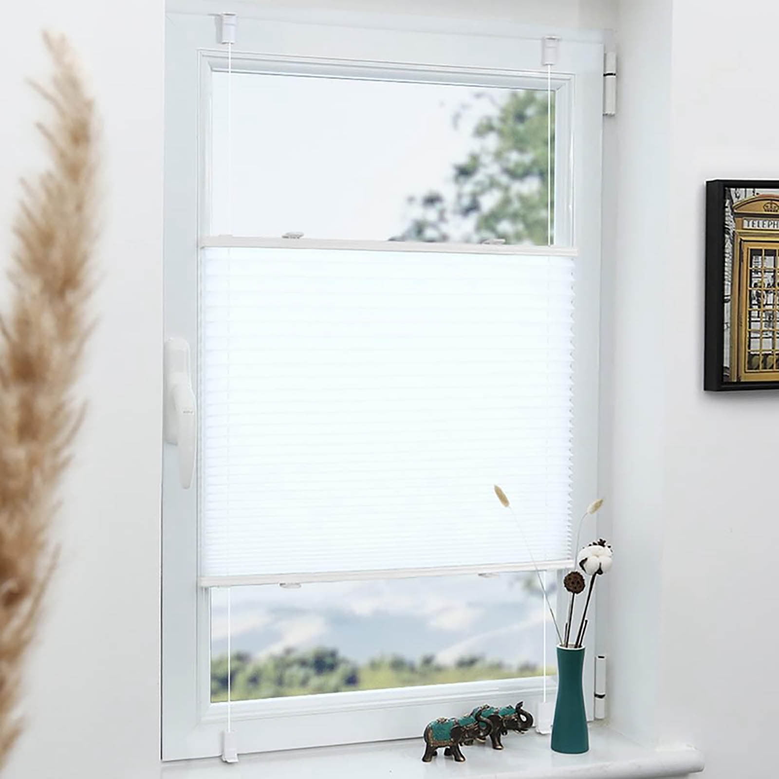 Cordless Cellular Shades - No Tools No Drill Honeycomb Blinds for Windows, Blackout Thermal Insulated Easy Install Pleated Window Shades for Privacy Energy Efficiency(47.24*23.62Inch)