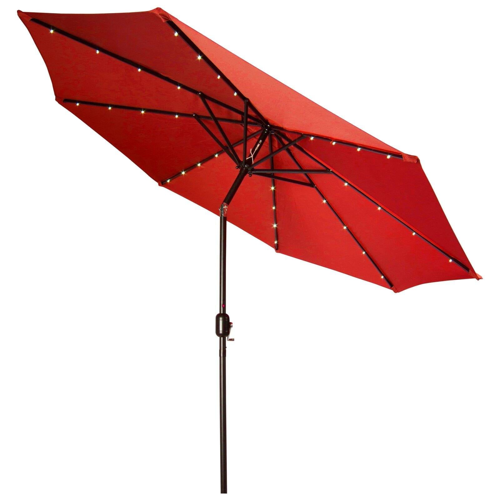 Deluxe Solar Powered LED Lighted Patio Umbrella 9' By Trademark