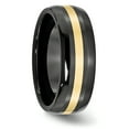 thumbnail image 4 of Ceramic Black 14k Gold Inlay 8mm Wedding Band Ring Man Precious Metal   For Dad Mens  For Him, 4 of 11