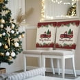 thumbnail image 3 of Merry Christmas Red Truck Chair Covers Set of 6 Plaid Xmas Tree Garland Vintage Linen Chair Back Covers Stretch Removable Washable Slipcovers Protector for Dining Room Kitchen Party Decor, 3 of 5