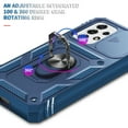 thumbnail image 6 of Rugged for Samsung Galaxy A53 5G Case with Camera Lens Sliding Cover Protective Phone Case with Rotated Ring Holder Stand, Heavy Duty Shockproof Magnetic Car Mount Case for Galaxy A53 5G, Blue, 6 of 11