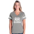 thumbnail image 1 of Womens Only Great Moms Get Promoted to Grandma Football V-Neck T-Shirt, 1 of 5