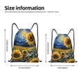 thumbnail image 2 of Fotbe Starry Sky Sunflower Bolsa Mochila con Cordón Estampada, Bolsa de Gimnasio Deportiva, Bolsa Cinch, Bolsa con Cordón para Hombres y Mujeres-Medium, 2 of 6