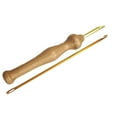 thumbnail image 1 of Punch Needle Crochet Needles Sewing Accessories Hole Wooden Handle Copper Tube Threader Patchwork DIY Handmade Craft Yarn, 1 of 9