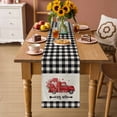 thumbnail image 2 of Valentine's Day Table Runner - 108 Inch Long Red Truck Loves Buffalo Plaid Romantic Beige Cotton and Linen Blended Dress Scarves Farmhouse Table Runner for Kitchen Dining, Coffee Table, 13" x 108", 2 of 8