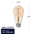 thumbnail image 7 of Bulbrite 861410 Pack Of (2) 7 Watt Vintage Edison Dimmable St18 Medium (E26) Led Bulbs -, 7 of 7