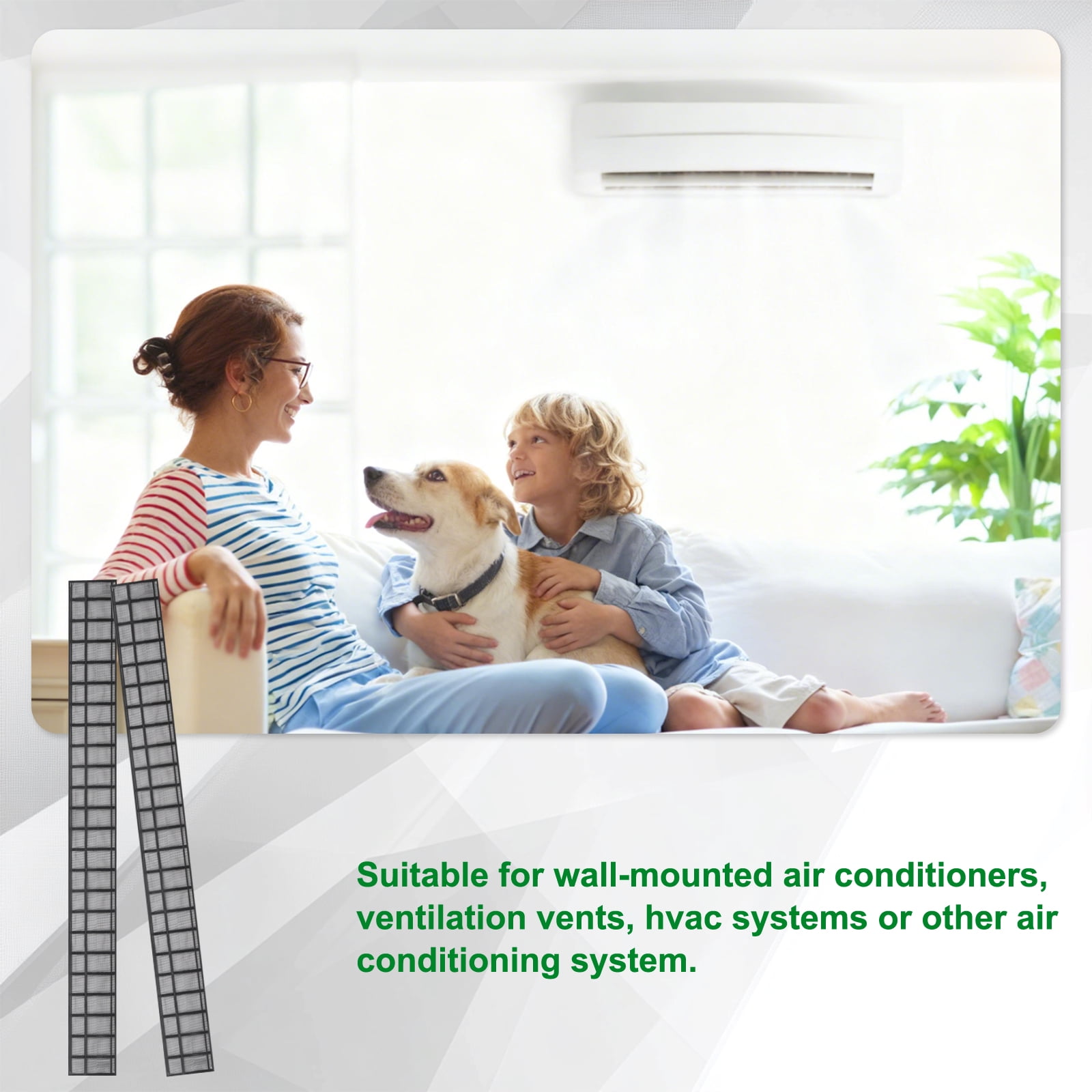 Uxcell Room Air Conditioner Filters Replacement (47" x 4.7") - Air Filter Replacement Parts Nylon Air Filter Screen Mesh Sheet for Home/Air Conditioning