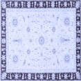 thumbnail image 1 of Ahgly Company Machine Washable Indoor Square Abstract Blue Modern Area Rugs, 7' Square, 1 of 4