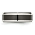 thumbnail image 3 of Auriga Fine Jewelry Stainless Steel Base with Polished Black Ceramic Center Beveled Band for Women Size 13, 3 of 6