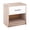 Off-White, variant on Furnibear Bedside Table Nightstand with Drawer and Open Shelf, Wood End Table for Bedroom, Light Gray