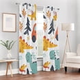thumbnail image 6 of Dinosaurs Birds Leaves Cars Blackout Curtain Panels Drapes Privacy Assured with Light Filtering Curtains for Living room Bedroom Bathroom Window, 6 of 6