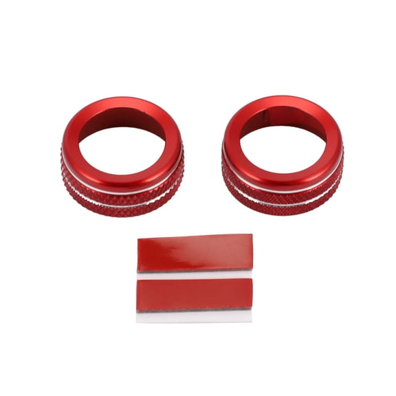Unique Bargains Audio Radio Media Tune Switch Knob Cover Interior Trim for Toyota Tacoma 20-23 Aluminum Alloy Red 2 Pcs
